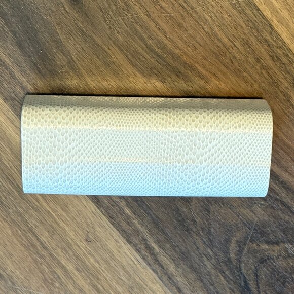 Jimmy Choo Glasses Case Snakeskin Gold Hard Shell Logo - Picture 2 of 4